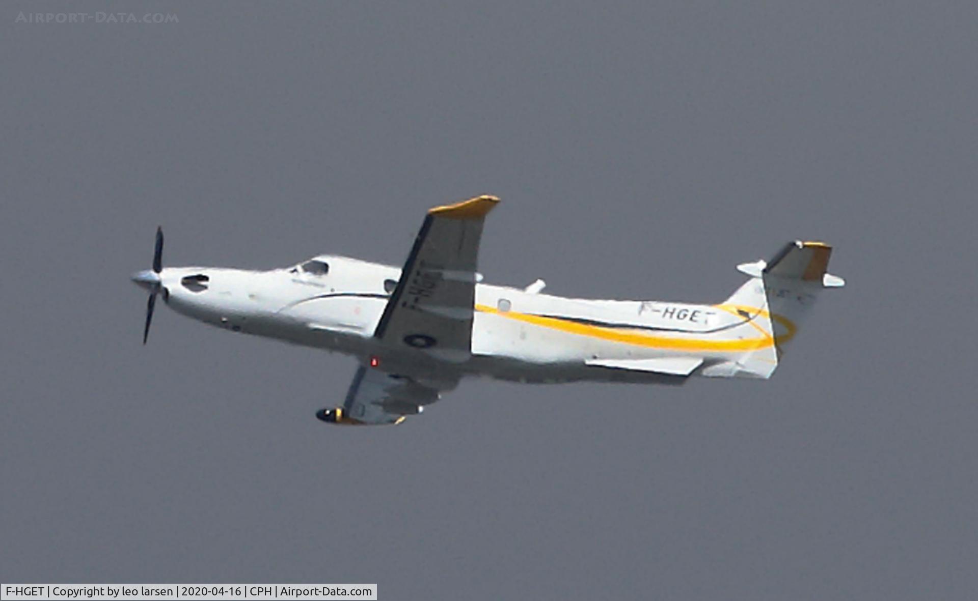 F-HGET, 2017 Pilatus PC-12/47E C/N 1751, Copenhagen 16.4.2020