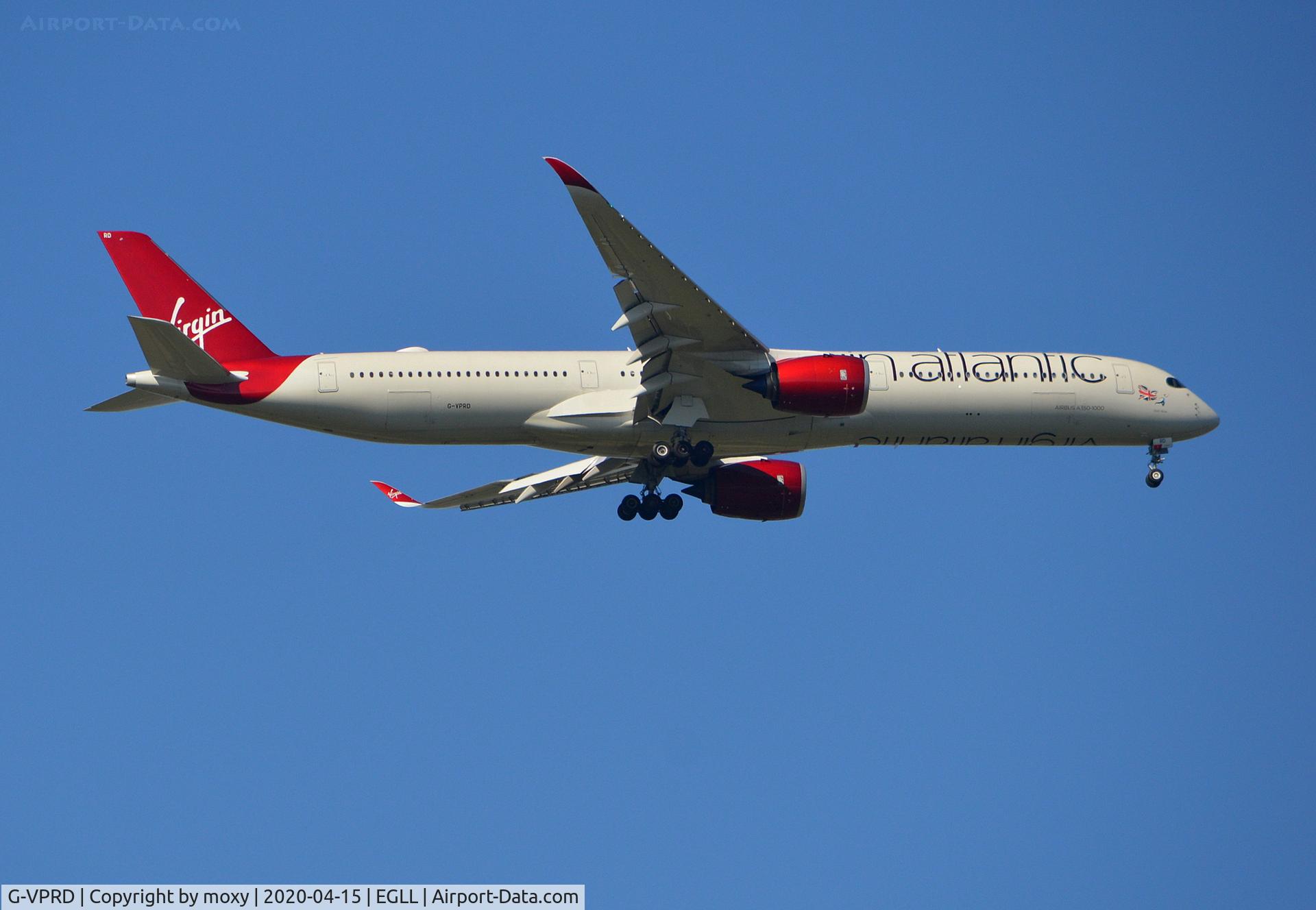 G-VPRD, 2019 Airbus A350-1041 C/N 319, Airbus A350-1041 on finals to London Heathrow.