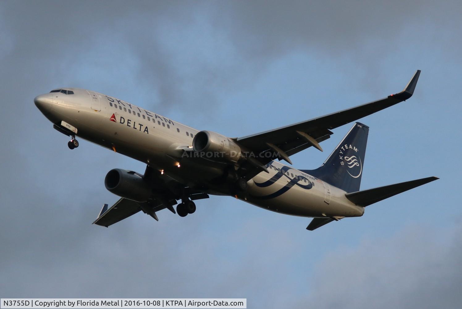 N3755D, 2001 Boeing 737-832 C/N 29627, Delta 737-832