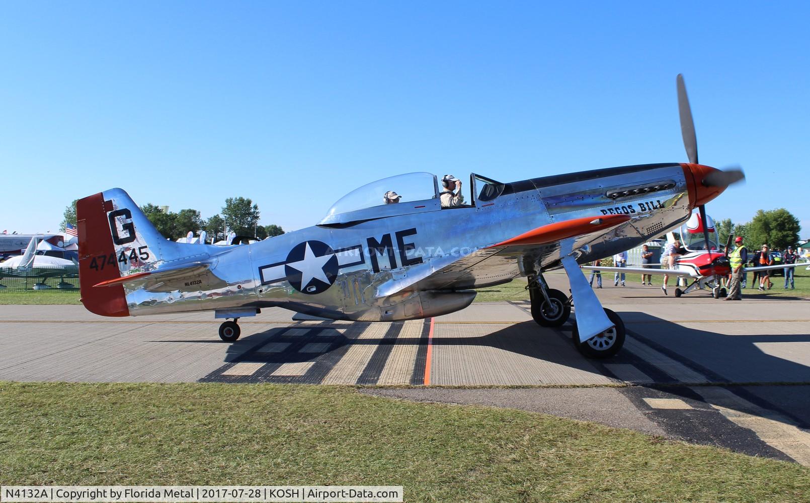 N4132A, 1944 North American P-51D Mustang C/N 122-40985, Pecos Bill