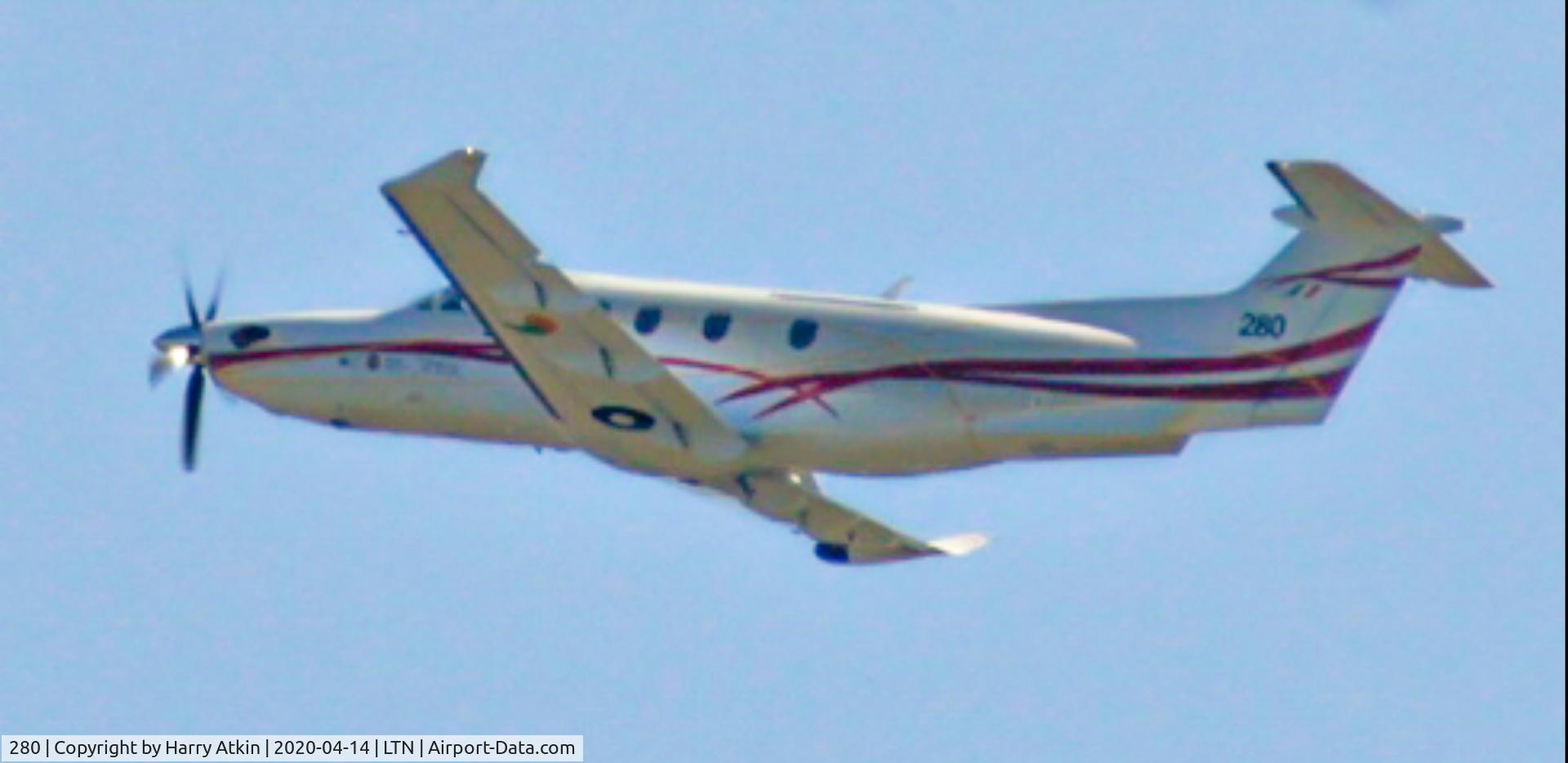 280, 2019 Pilatus PC-12/47E C/N 1898, Departure from Luton Airport 14.04.2020