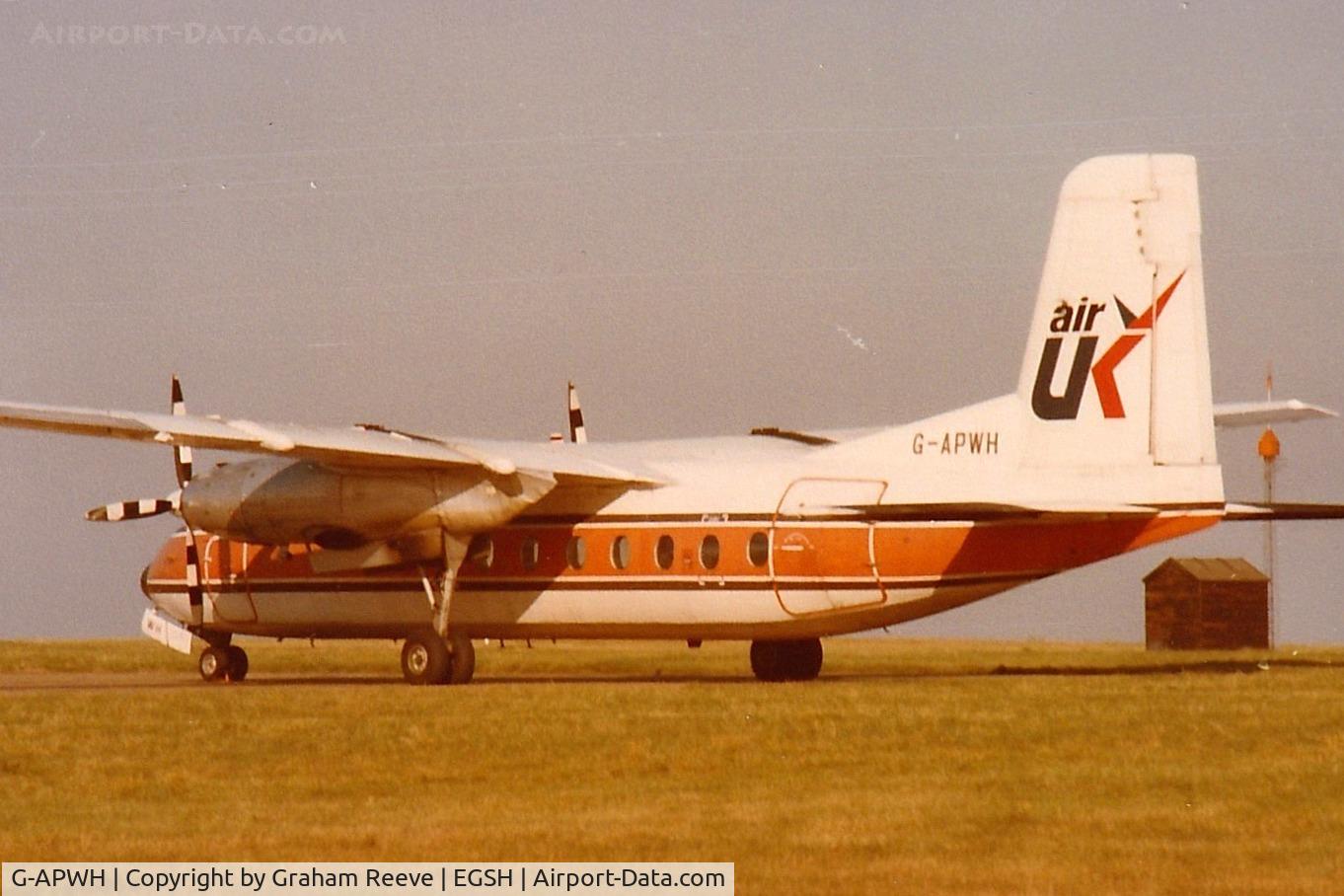 G-APWH, 1962 Handley Page HPR-7 Herald 201 C/N 156, Parked at Norwich in 1978