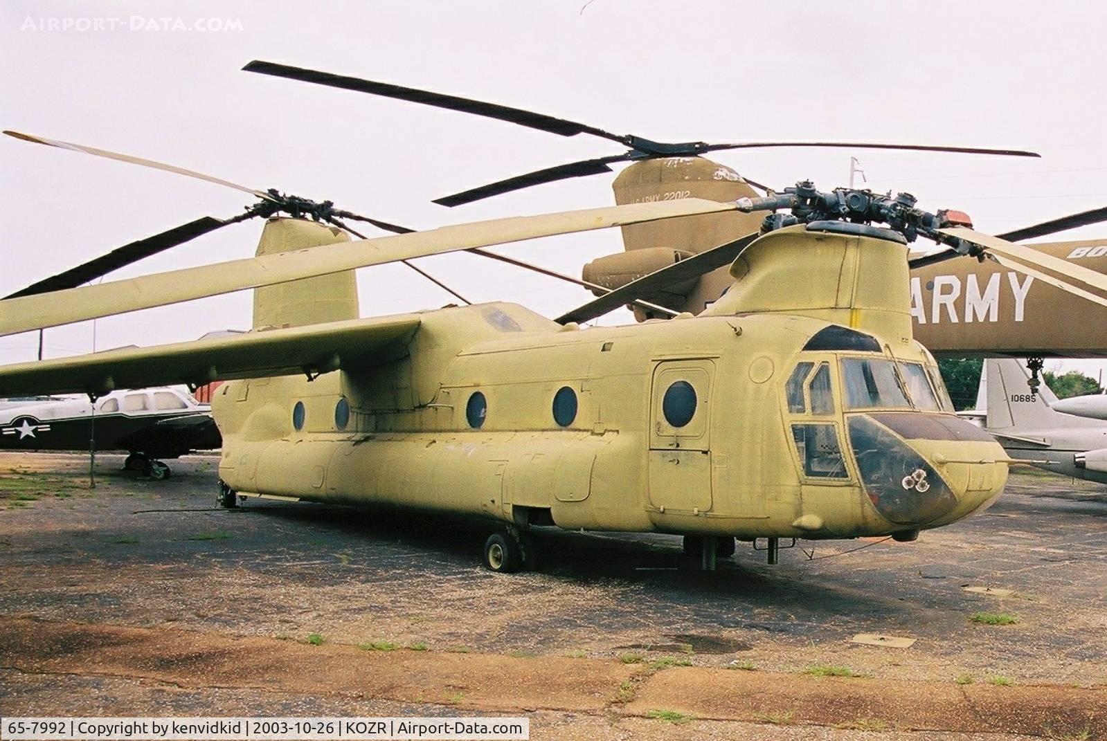 65-7992, 1965 Boeing Vertol CH-47A Chinook C/N B.164, At the Fort Rucker Museum storage compound.