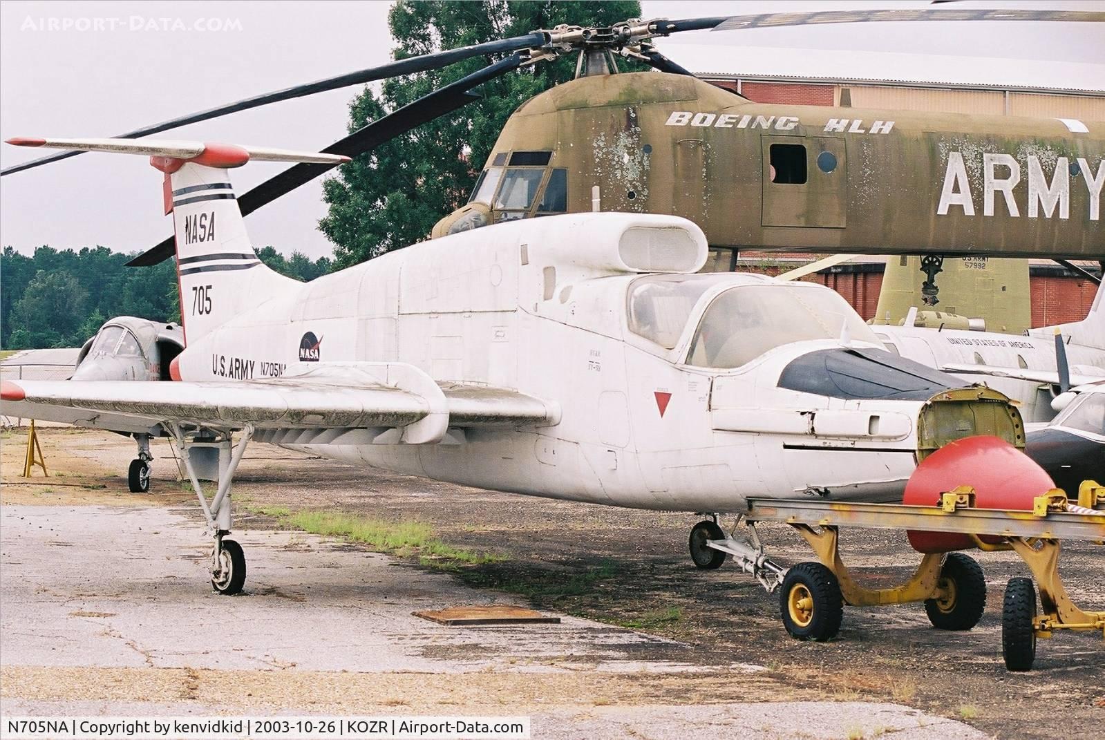 N705NA, 1962 Ryan Aeronautical XV-5B C/N Unknown, At the Fort Rucker Museum storage compound.