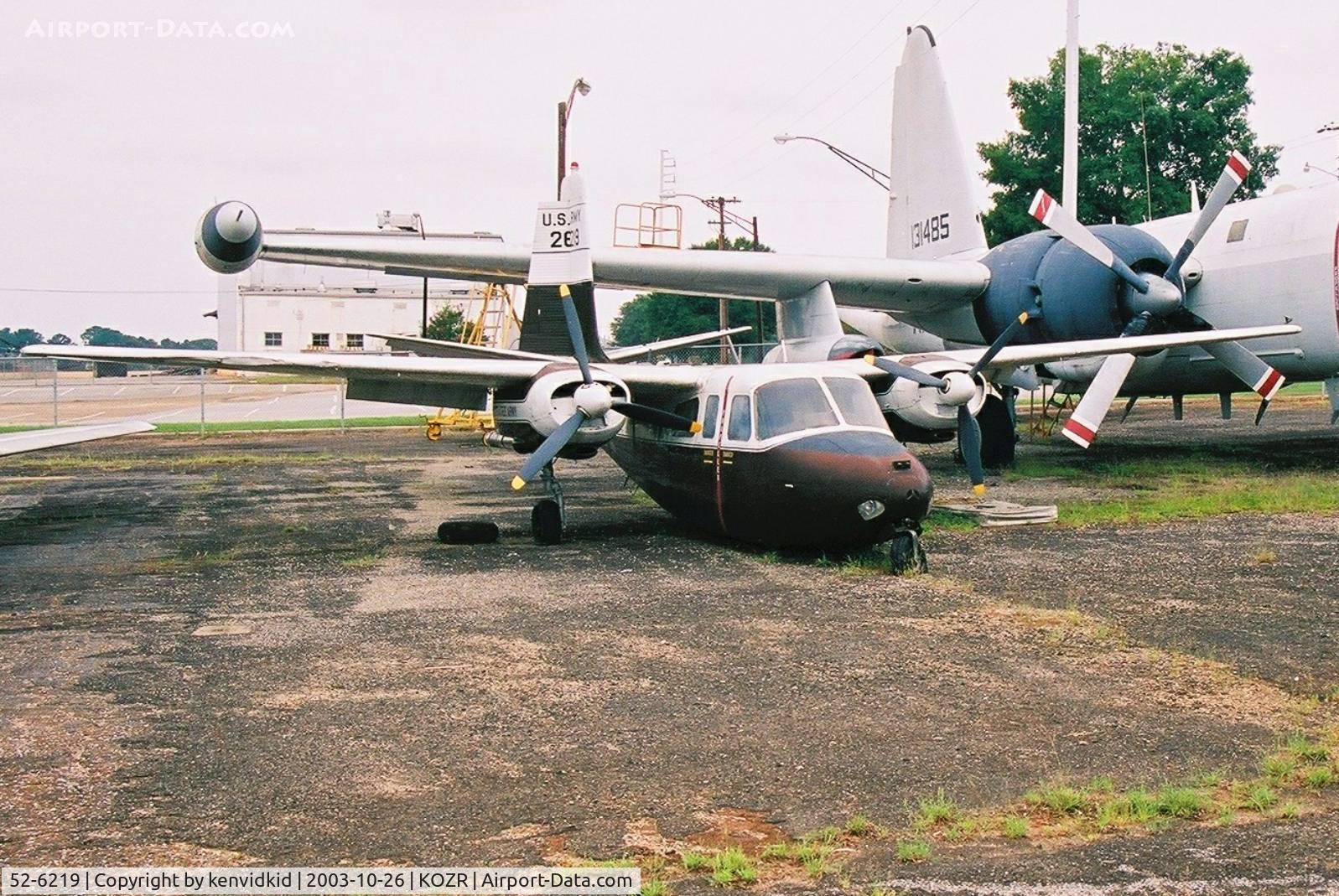 52-6219, 1952 Aero Commander YU-9A (YL-26) C/N 520-23, At the Fort Rucker Museum storage compound.