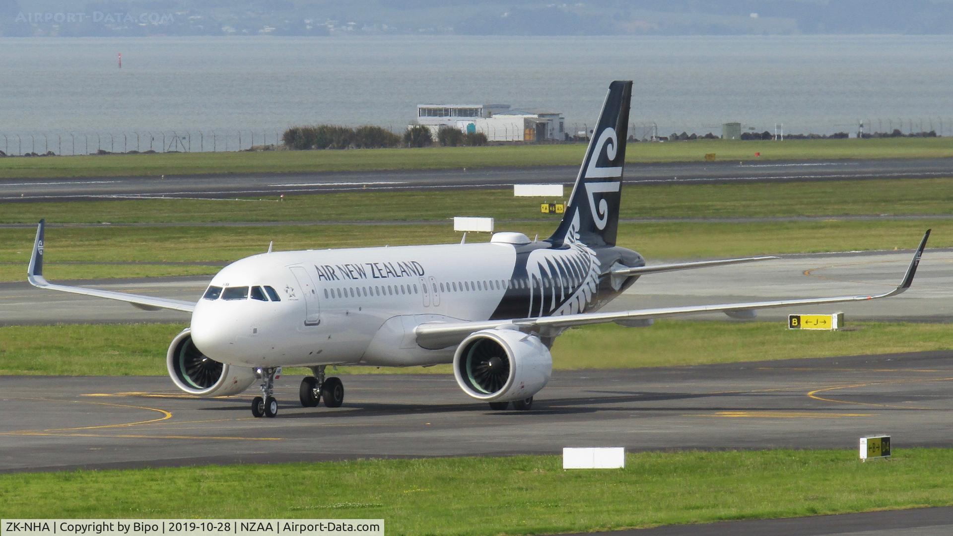 ZK-NHA, 2019 Airbus A320-271N C/N 8715, Taxiing in after a domestic arrival.