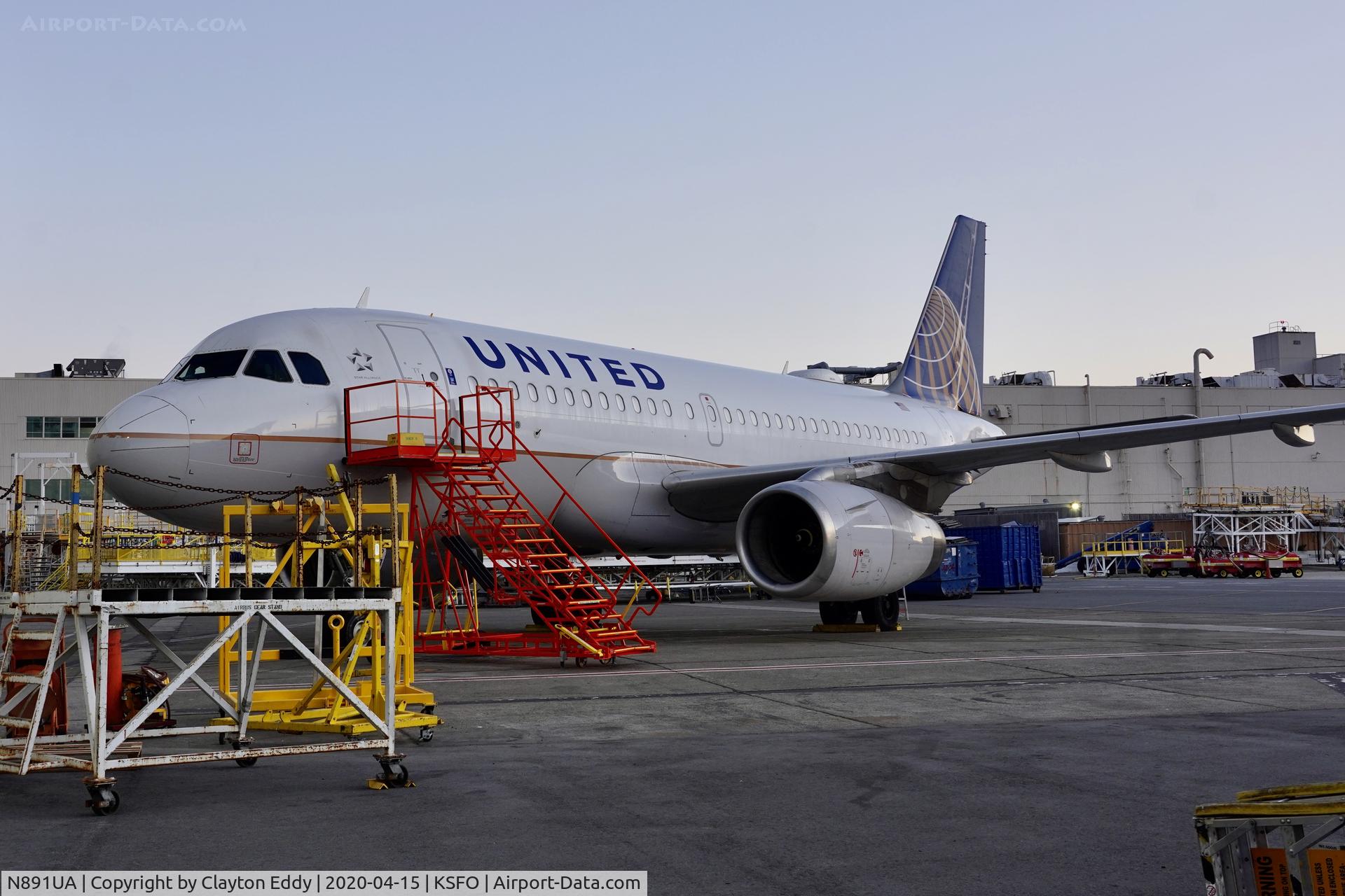 N891UA, 2006 Airbus A319-132 C/N 2901, SFO 2020.