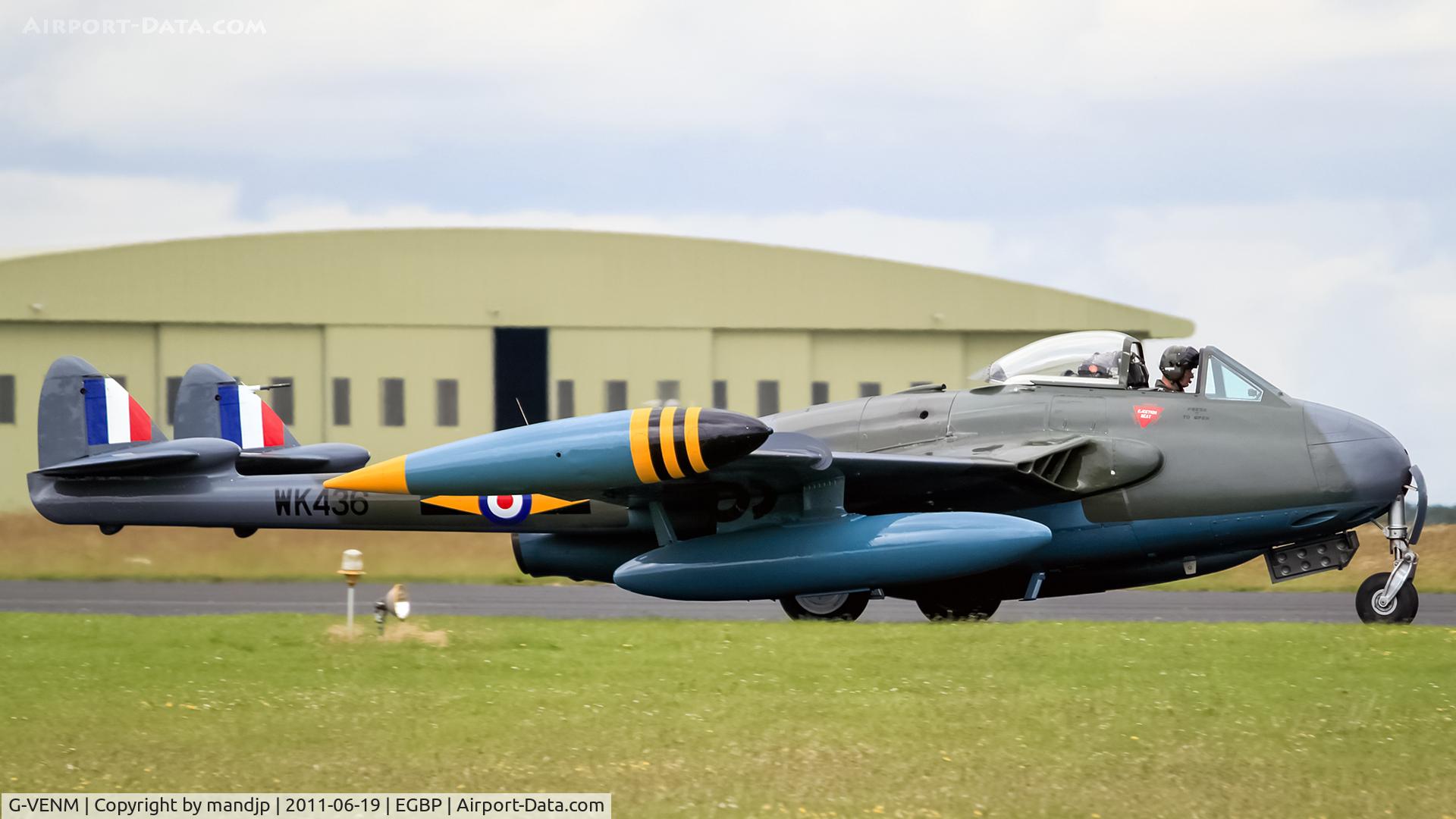 G-VENM, 1955 De Havilland DH-112 Venom FB.50 C/N 824, 2011 Cotswold airshow.