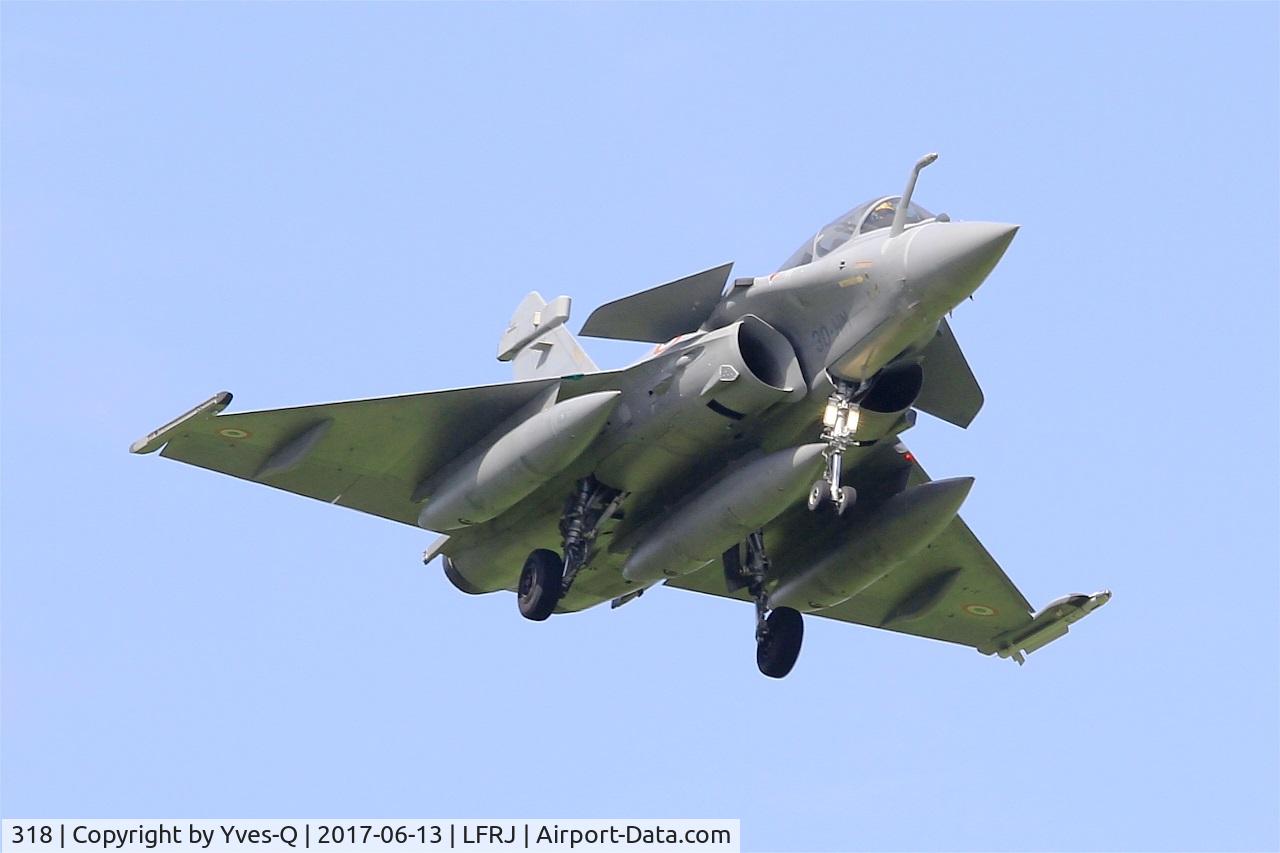 318, Dassault Rafale B C/N 318, Dassault Rafale M, Short approach rwy 08, Landivisiau naval air base (LFRJ) Tiger Meet 2017