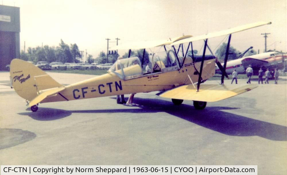 CF-CTN, 1941 De Havilland Canada DH-82C Tiger Moth C/N DHC1187, RCAF Tiger Moth 5884, picture taken in 1963at Oshawa Airport while owned by Walter Huron.