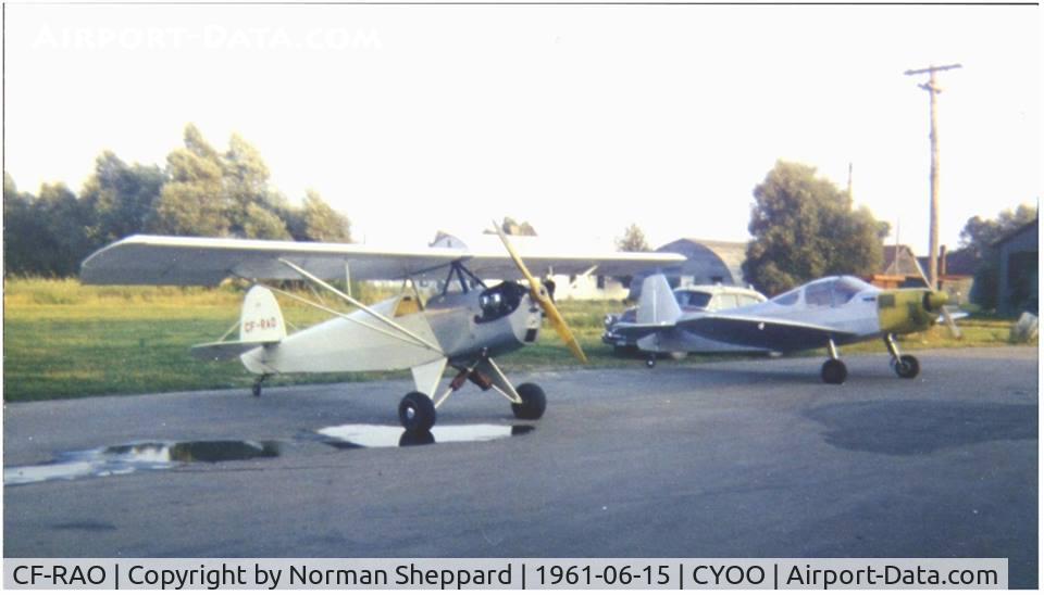 CF-RAO, 1959 Corben Baby Ace C/N 001, Picture taken at Oshawa Airport in 1961. Both aircraft homebuilt by Clarke E. Sheppard