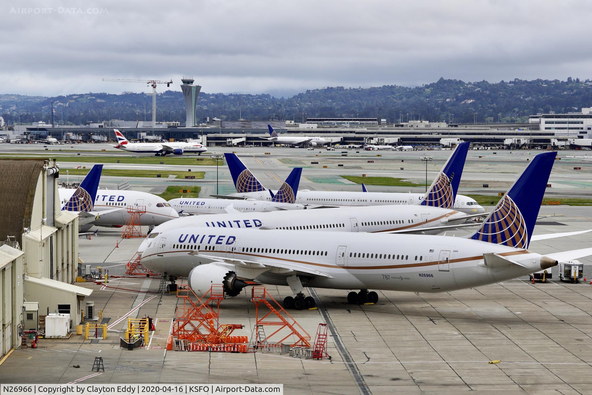 N26966, 2016 Boeing 787-9 Dreamliner C/N 60143, SFO 2020.