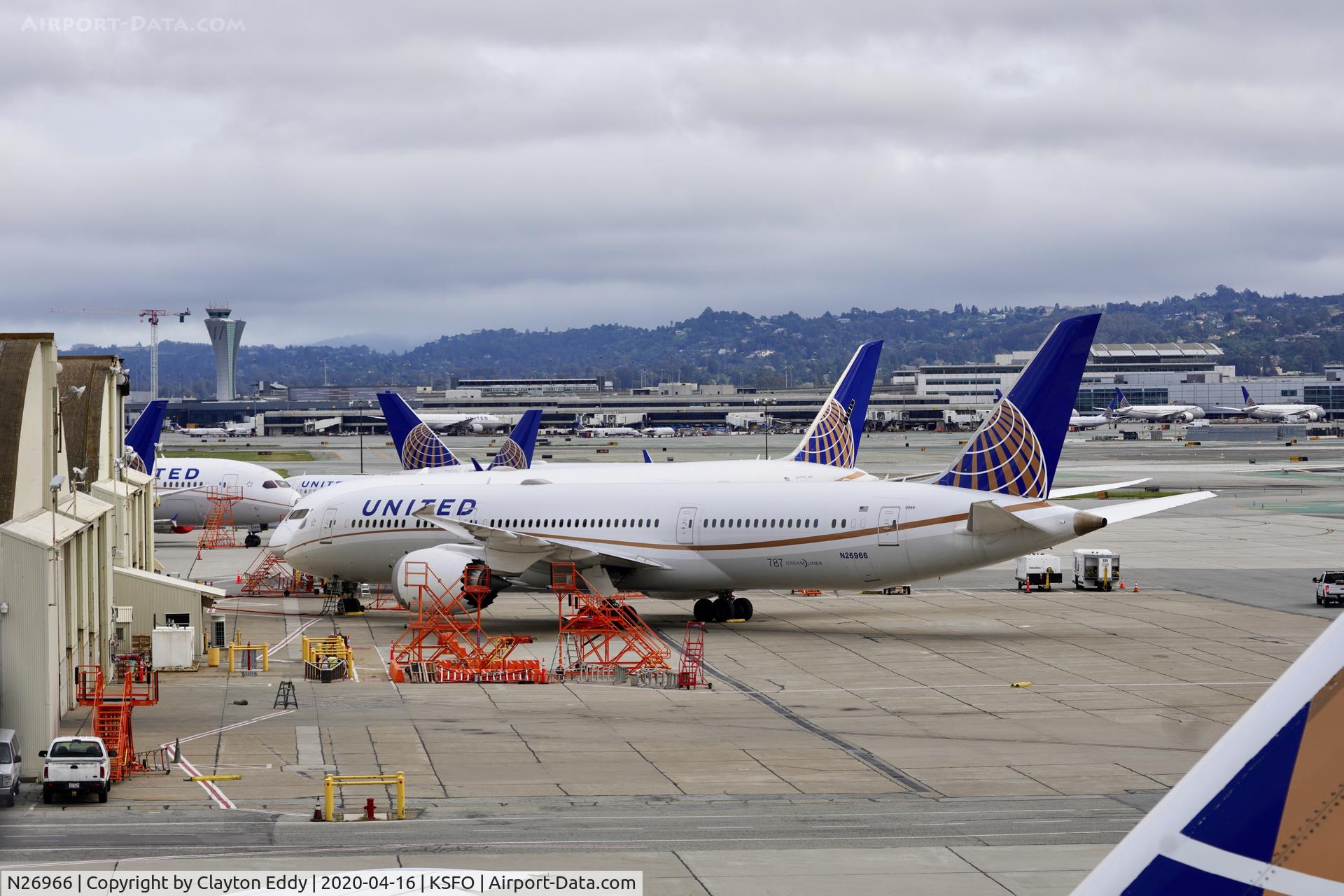 N26966, 2016 Boeing 787-9 Dreamliner C/N 60143, SFO 2020.