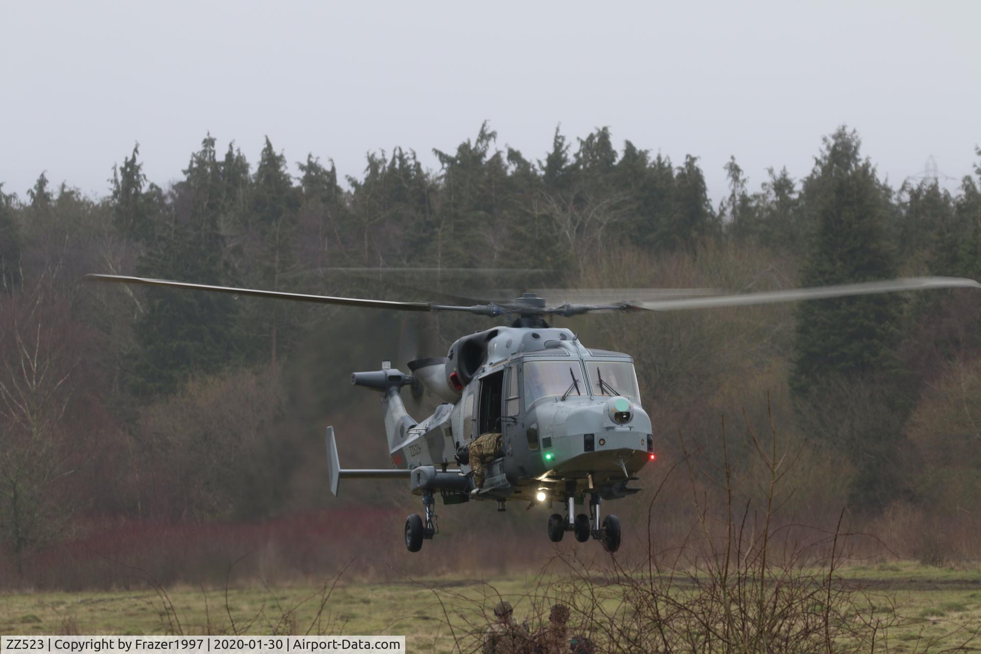 ZZ523, AgustaWestland AW-159 Wildcat AH.1 C/N 530, CAL on the SPTA.