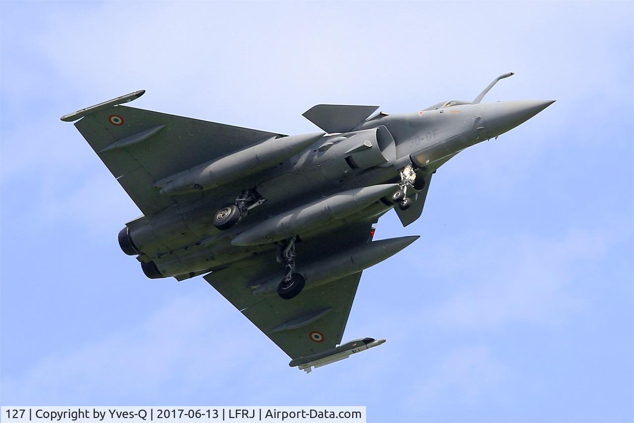 127, Dassault Rafale C C/N 127, Dassault Rafale C, Short approach rwy 08, Landivisiau Naval Air Base (LFRJ) Tiger Meet 2017