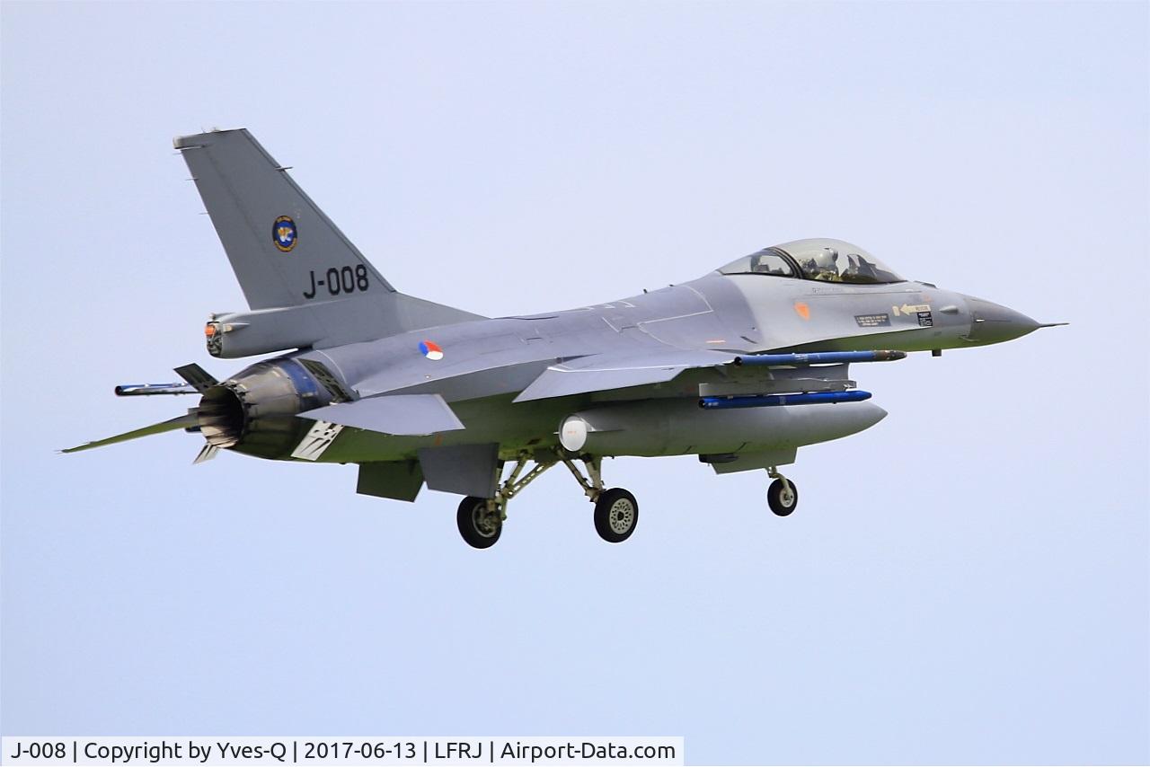 J-008, General Dynamics F-16AM Fighting Falcon C/N 6D-164, General Dynamics F-16AM Fighting Falcon, On final rwy 08, Landivisiau Naval Air Base (LFRJ) Tiger Meet 2017