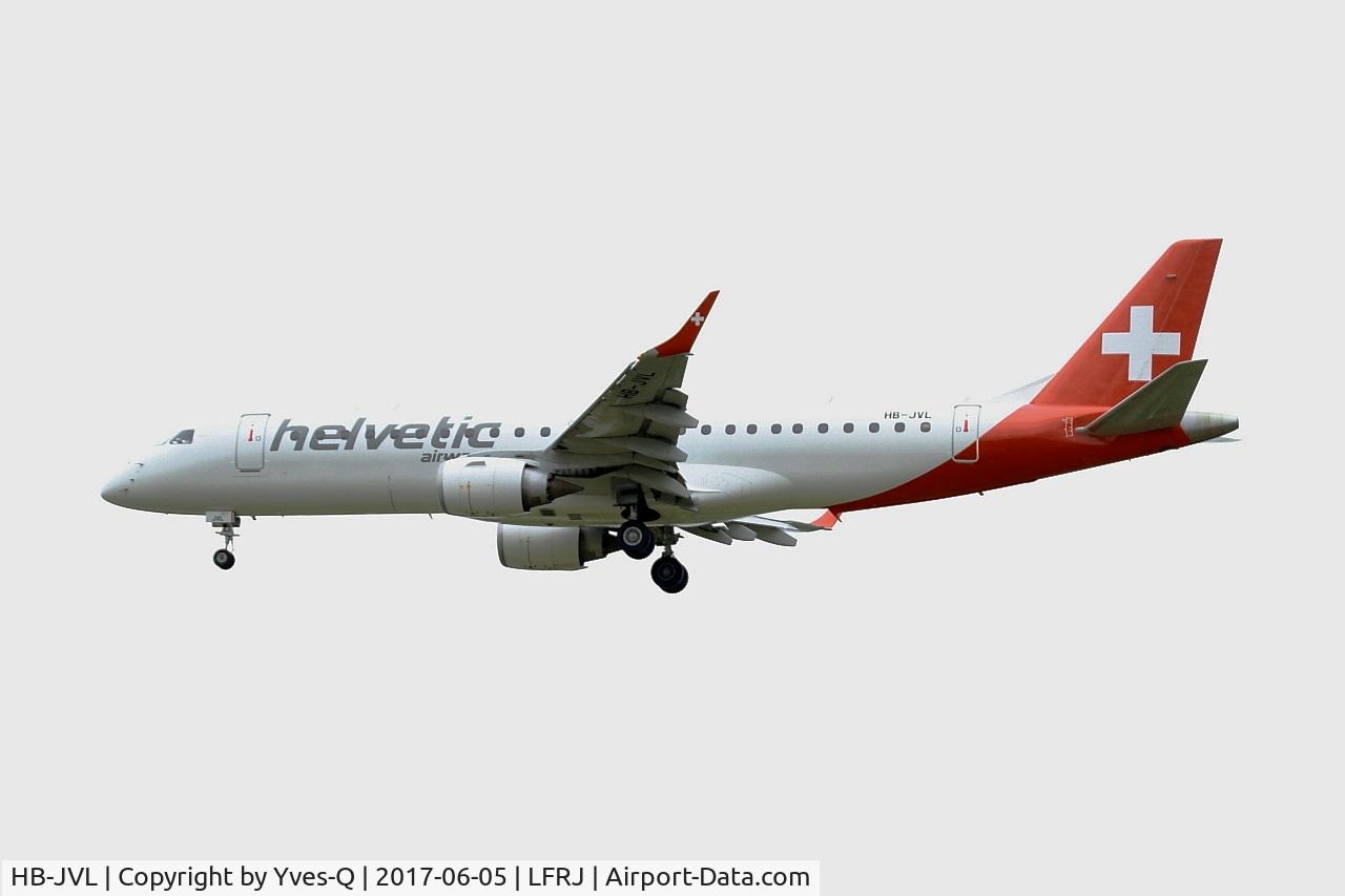 HB-JVL, 2010 Embraer E190 (ERJ-190-100) C/N 19000354, Embraer E190, On final rwy 26, Landivisiau Naval Air Base (LFRJ) Tiger Meet 2017