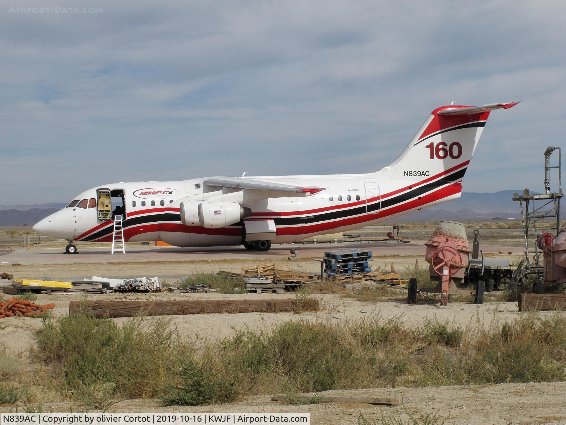 N839AC, 1995 British Aerospace Avro 146-RJ85A C/N E2270, standy at Lancaster