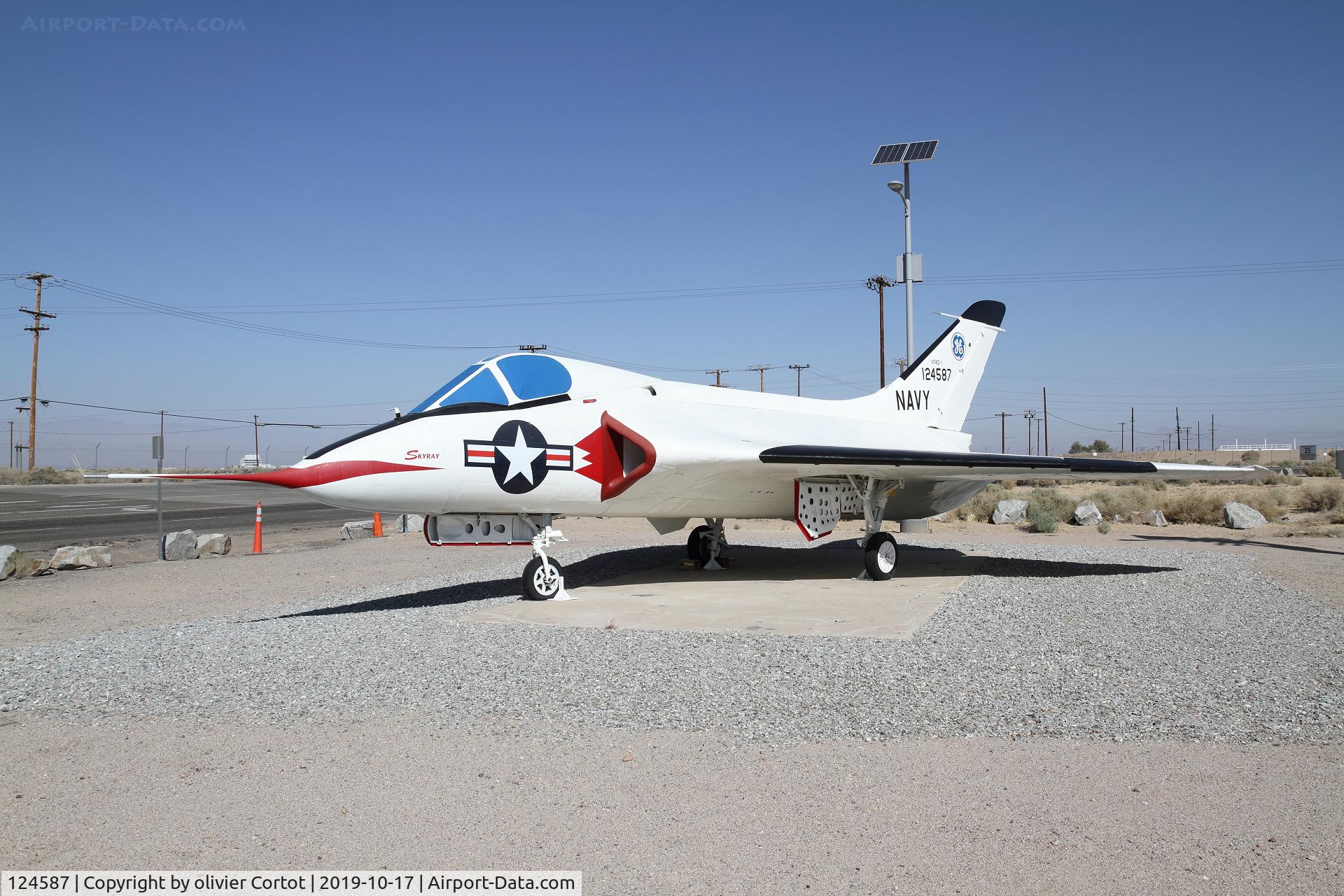 124587, Douglas XF4D-1 Skyray C/N 7464, not at the museum new address, but near the gates of NAS China Lake
