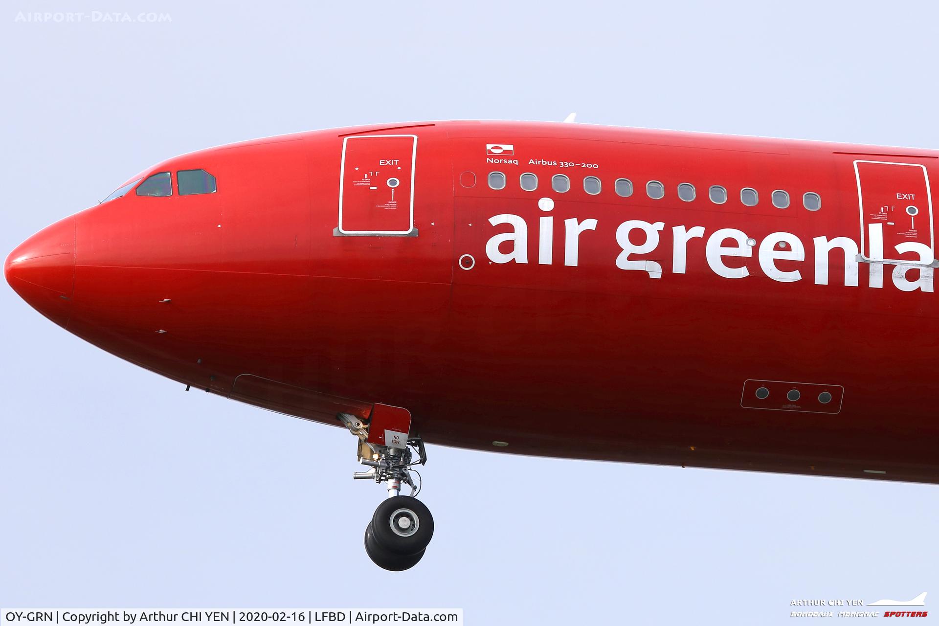 OY-GRN, 1998 Airbus A330-223 C/N 230, Air Grennland A330-200 at Bordeaux.