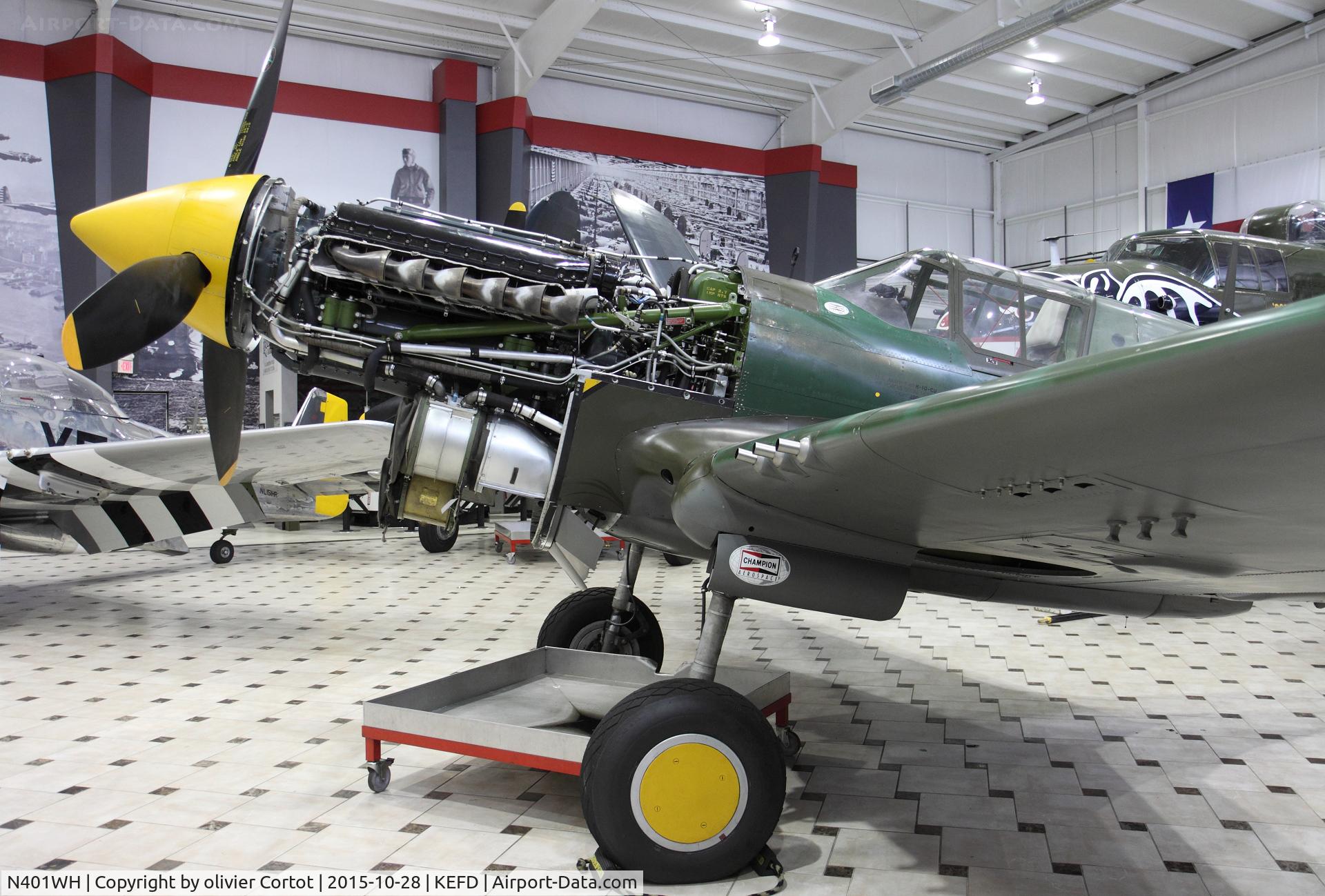 N401WH, 1942 Curtiss P-40K Warhawk C/N 42-10256, showing her Alison