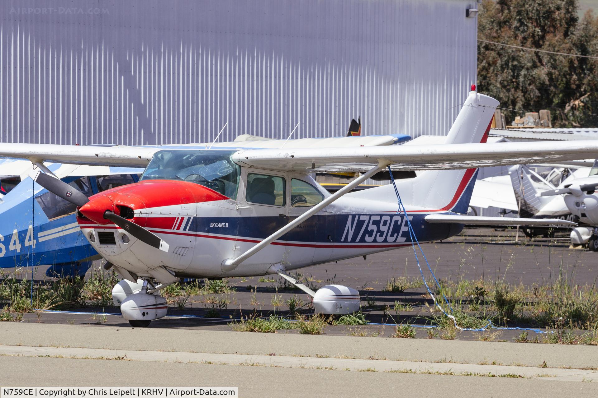 N759CE, 1977 Cessna 182Q Skylane C/N 18265880, Locally based 1977 Cessna 182Q on the ramp at Reid Hillview Airport.
