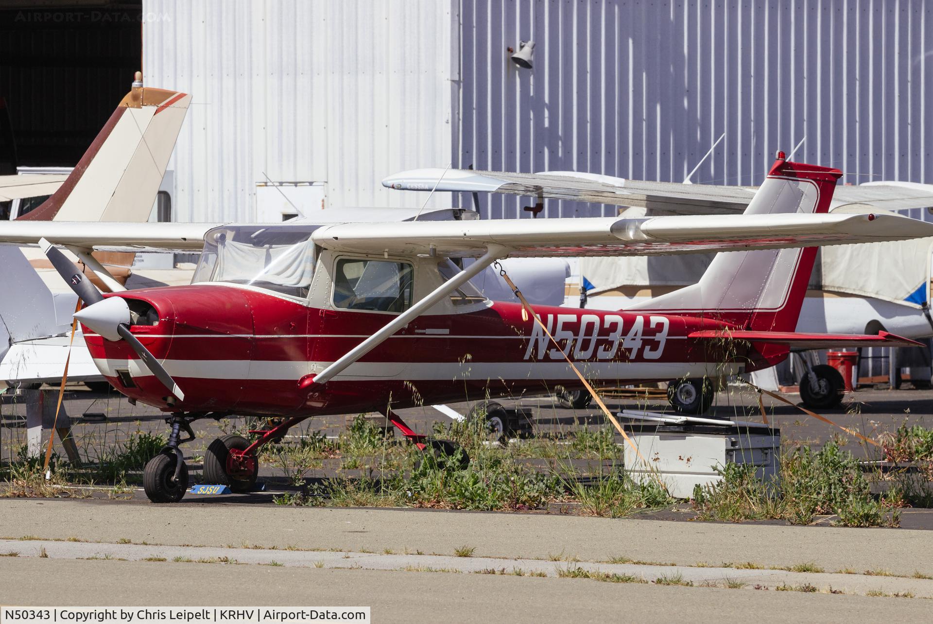 N50343, 1968 Cessna 150H C/N 15069240, Arizona based 1968 Cessna 150H on the ramp at Reid Hillview Airport.