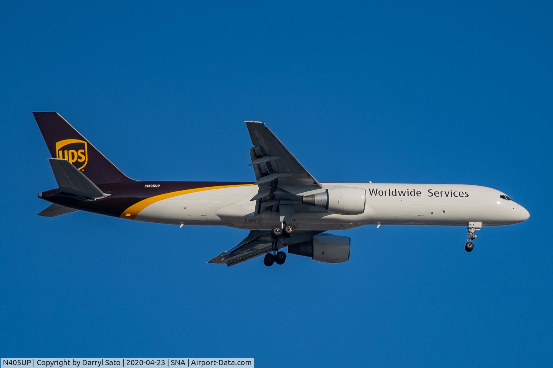 N405UP, 1987 Boeing 757-24APF C/N 23727, 757 on final at SNA