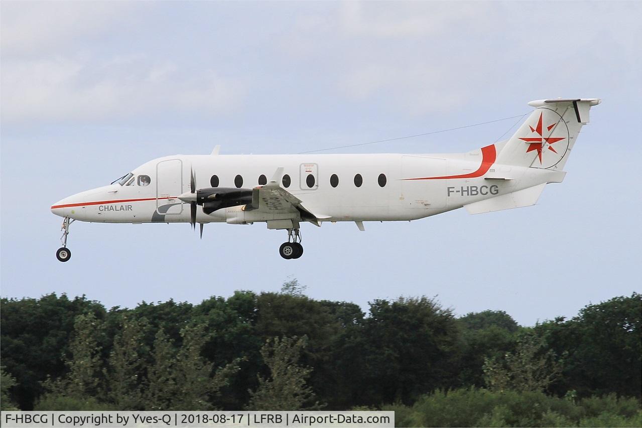 F-HBCG, 1993 Beech 1900D C/N UE-70, Beech 1900D, On final rwy 25L, Brest-Bretagne airport (LFRB-BES)