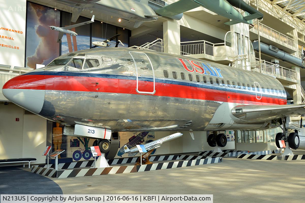 N213US, 1969 Boeing 737-201 C/N 20213, Forward section on display at the Museum of Flight.  This 737 was built in 1969 and flew as “Tar Heel Pacemaker” with Piedmont Airlines.  That airline was integrated into US Airways, which donated the plane in 1995 to the Museum of Flight.