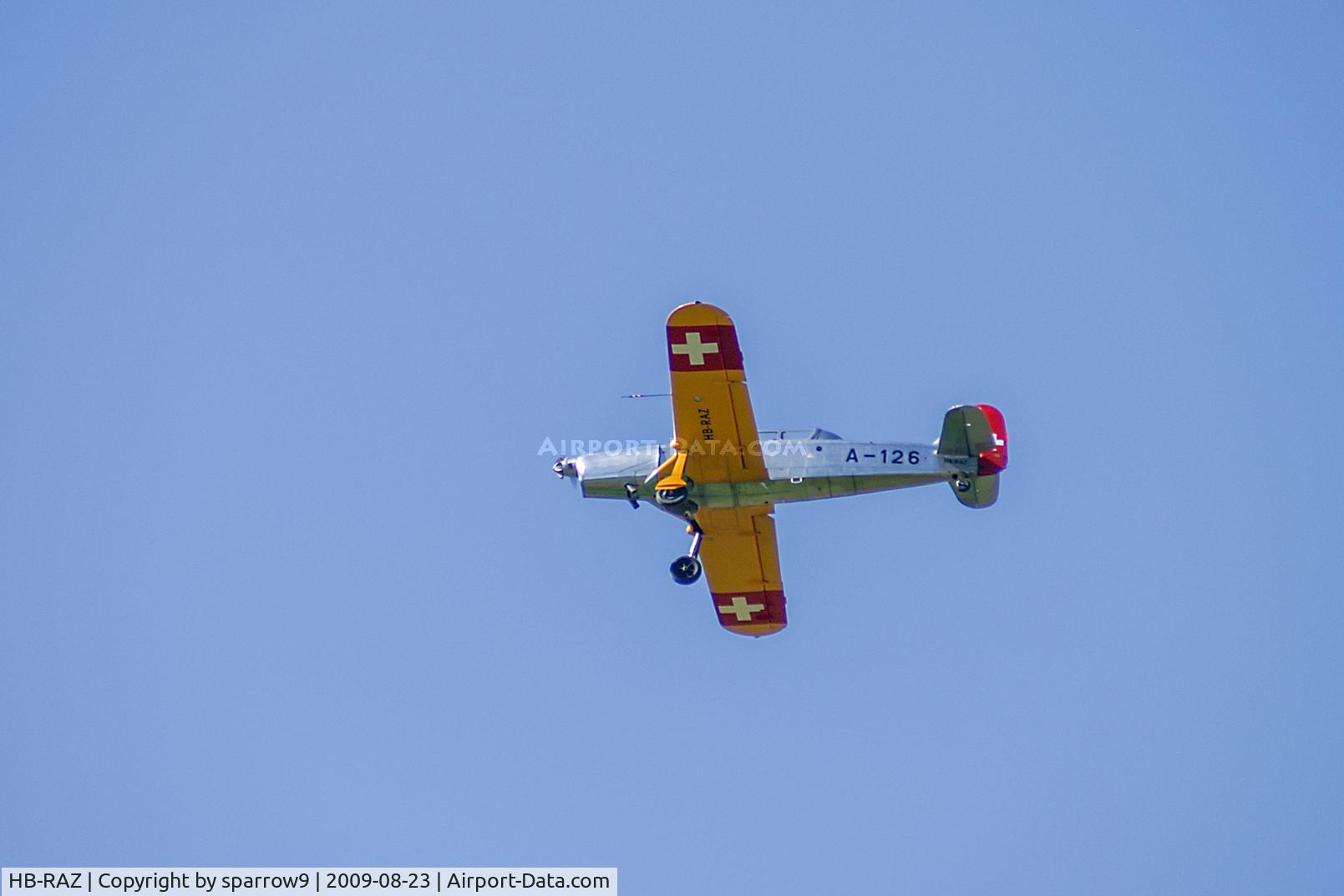 HB-RAZ, 1948 Pilatus P2-05 C/N 46, Overhead the former WW II-Base Kestenholz