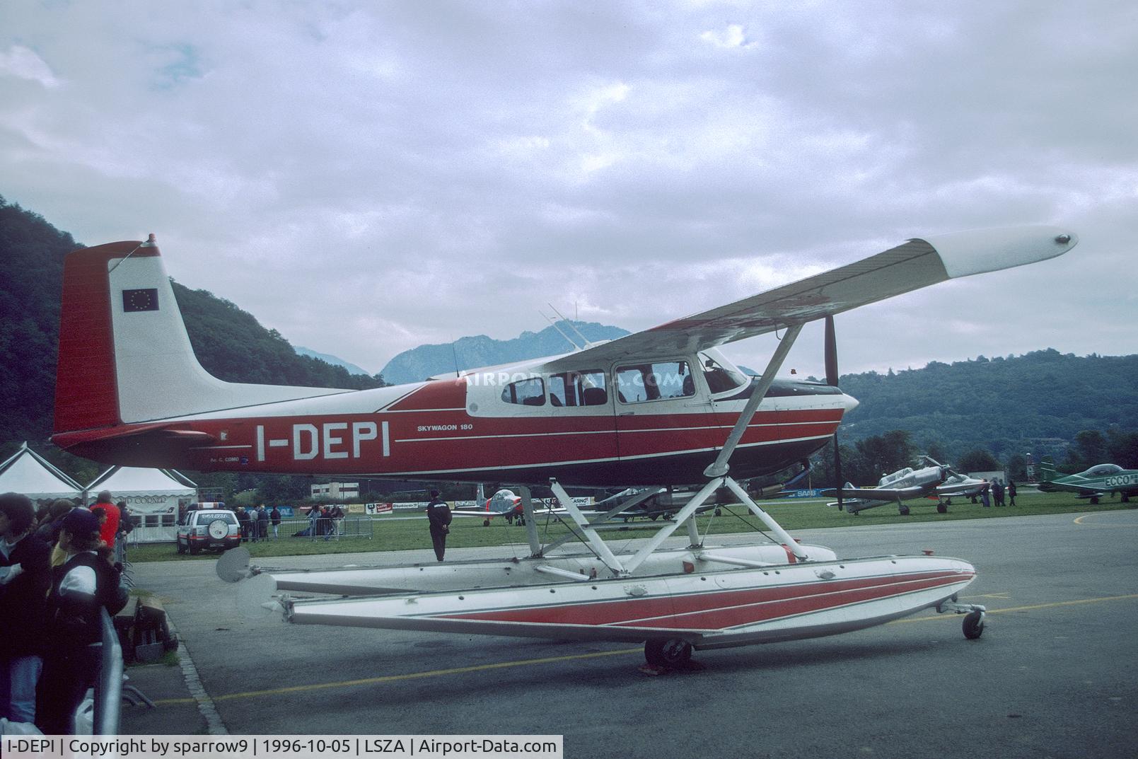 I-DEPI, 1972 Cessna 180H Skywagon C/N 18052255, Seen at airshow Lugano-Agno. Fate unknown.Scanned from a slide.