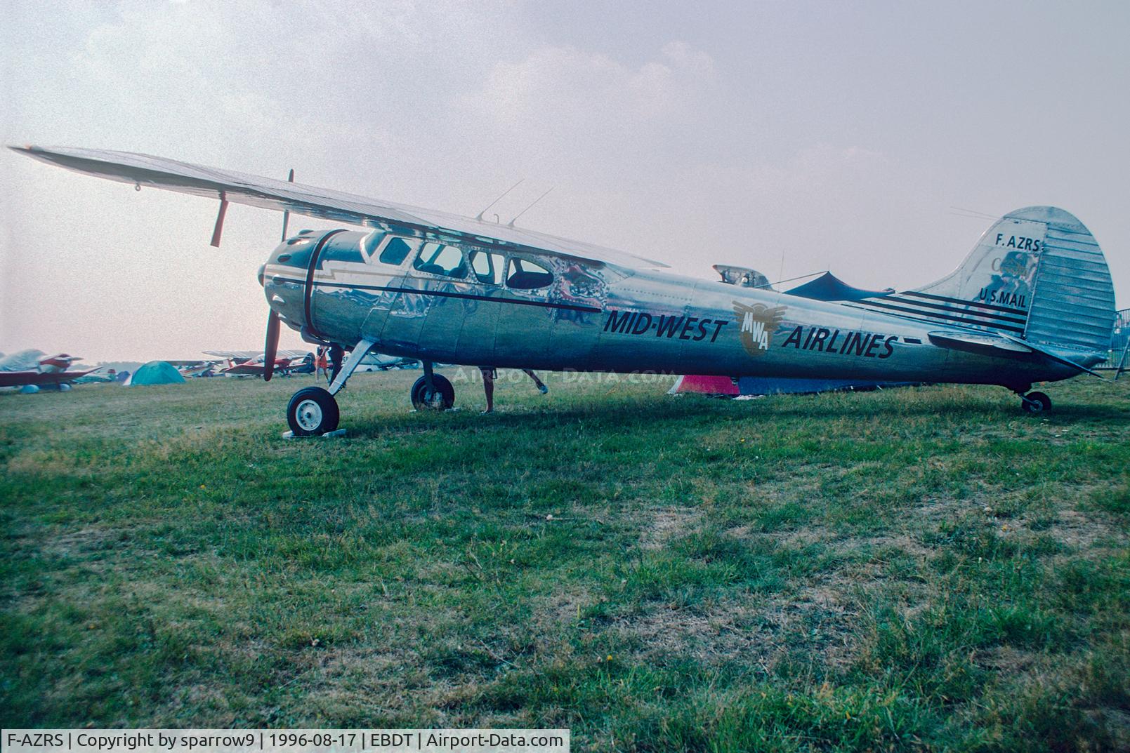 F-AZRS, 1952 Cessna 195B Businessliner C/N 7980, At Schaffen-Diest. Scanned from a slide.