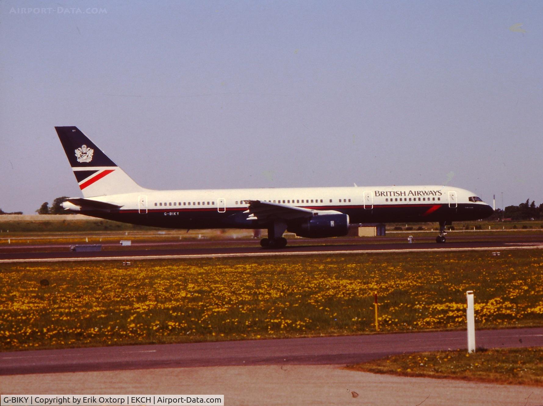 G-BIKY, 1986 Boeing 757-236/SF C/N 23533, G-BIKY ready for takeoff rw 04R
Scanned slide