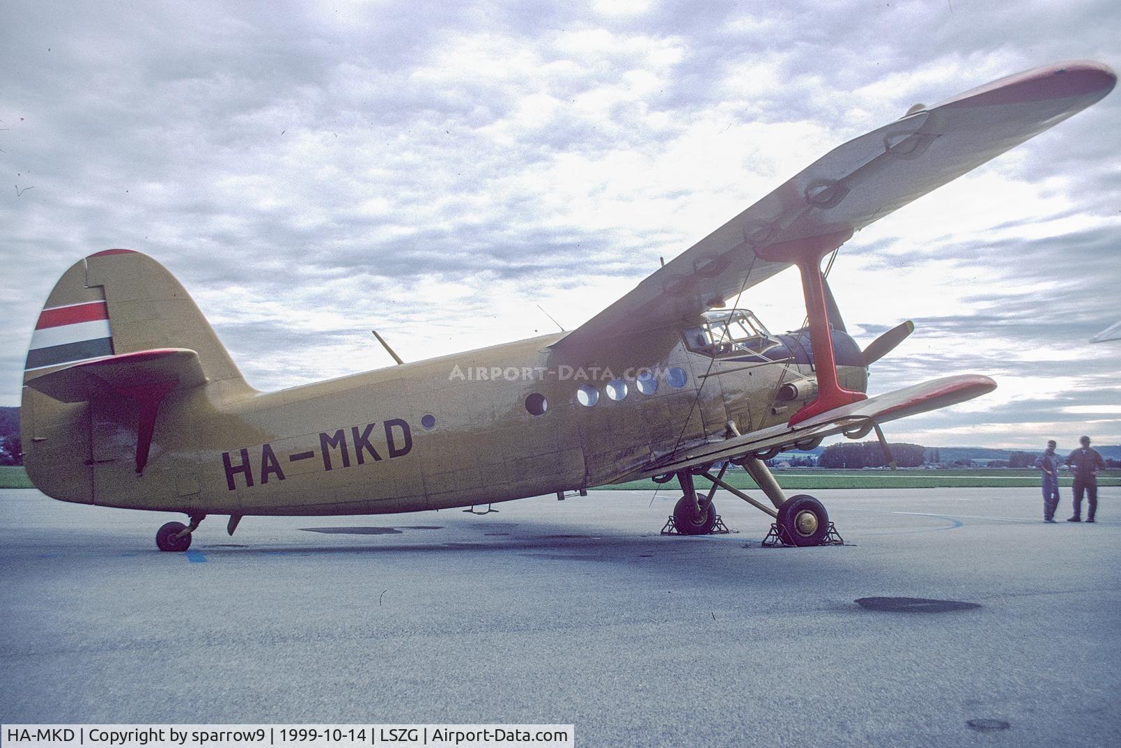 HA-MKD, 1978 Antonov An-2R C/N 1G186-31, At Grenchen. Scanned from a slide.