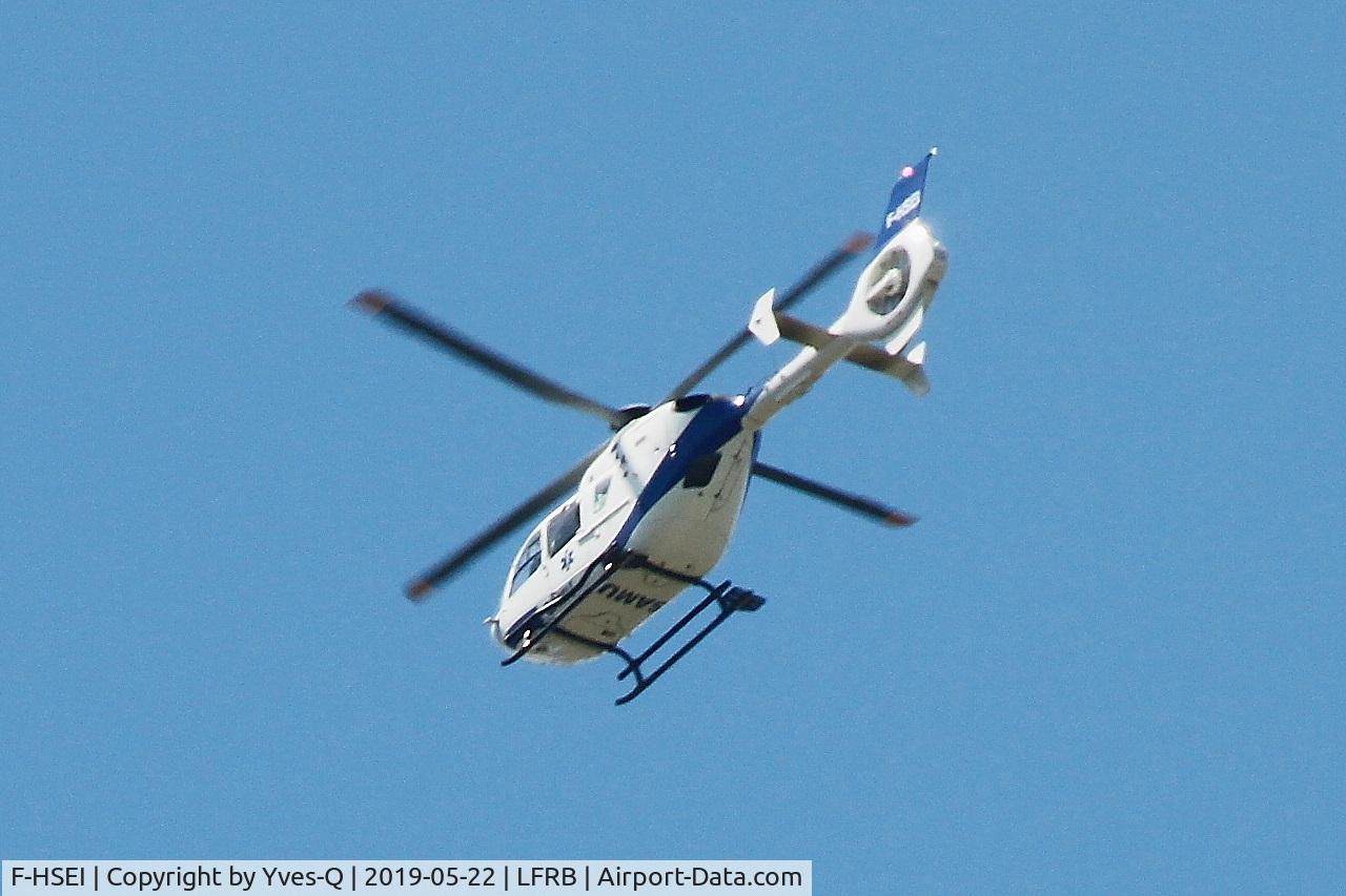 F-HSEI, 2005 Eurocopter EC-135P-2 C/N 0415, Eurocopter EC-135P-2, Flight over Brest-Bretagne Airport (LFRB-BES)