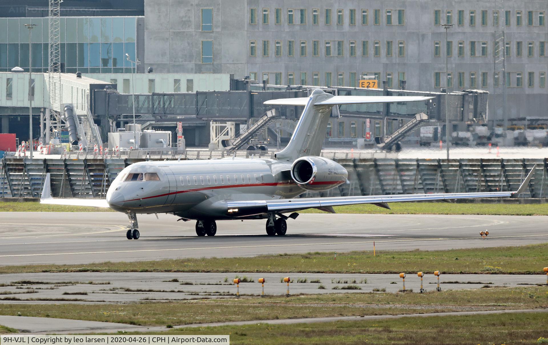 9H-VJL, 2014 Bombardier Global 6000 (BD-700-1A10) C/N 9626, Copenhagen 26.4.2020