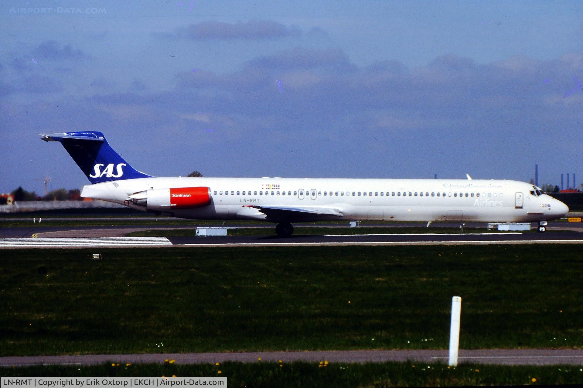LN-RMT, 1991 McDonnell Douglas MD-82 (DC-9-82) C/N 53001, LN-RMT ready for takeoff rw 04R
Scanned slide