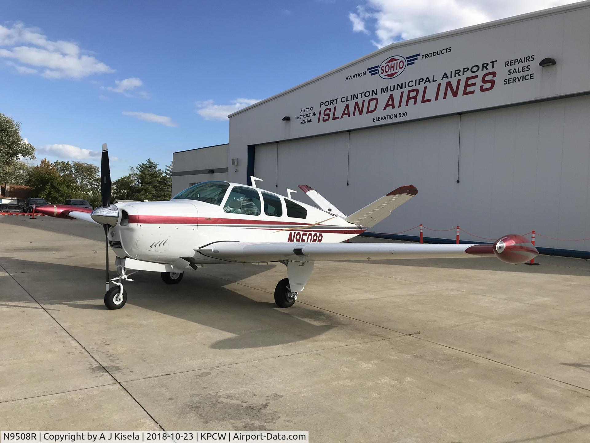 N9508R, 1959 Beech K35 Bonanza C/N D-6087, at the Tin Goose restaurant.