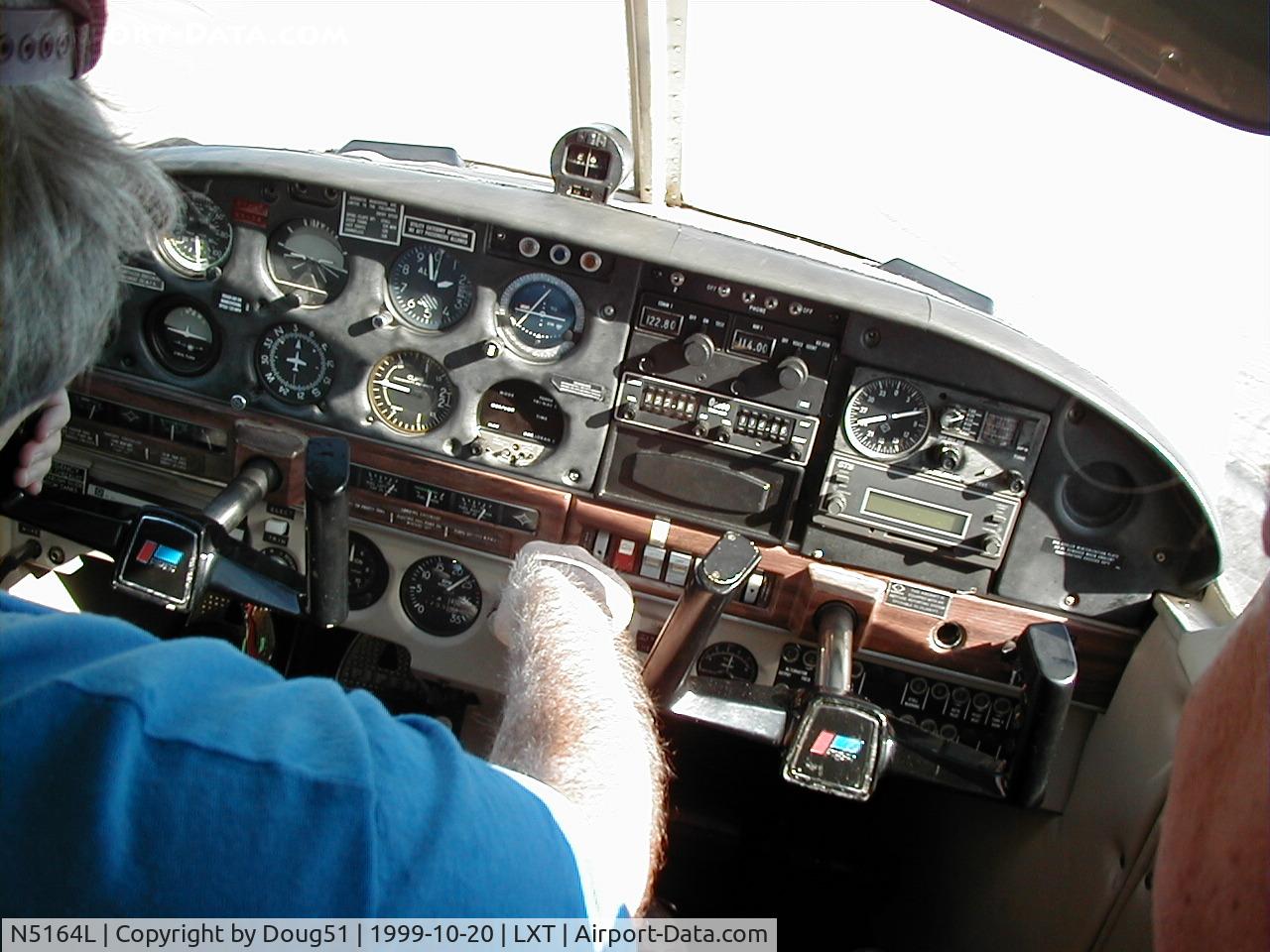 N5164L, 1967 Piper PA-28-180 C/N 28-4449, Instrument panel N5164L as we are flying. My buddy Augie at the controls. (20,000+ hours professional pilot)