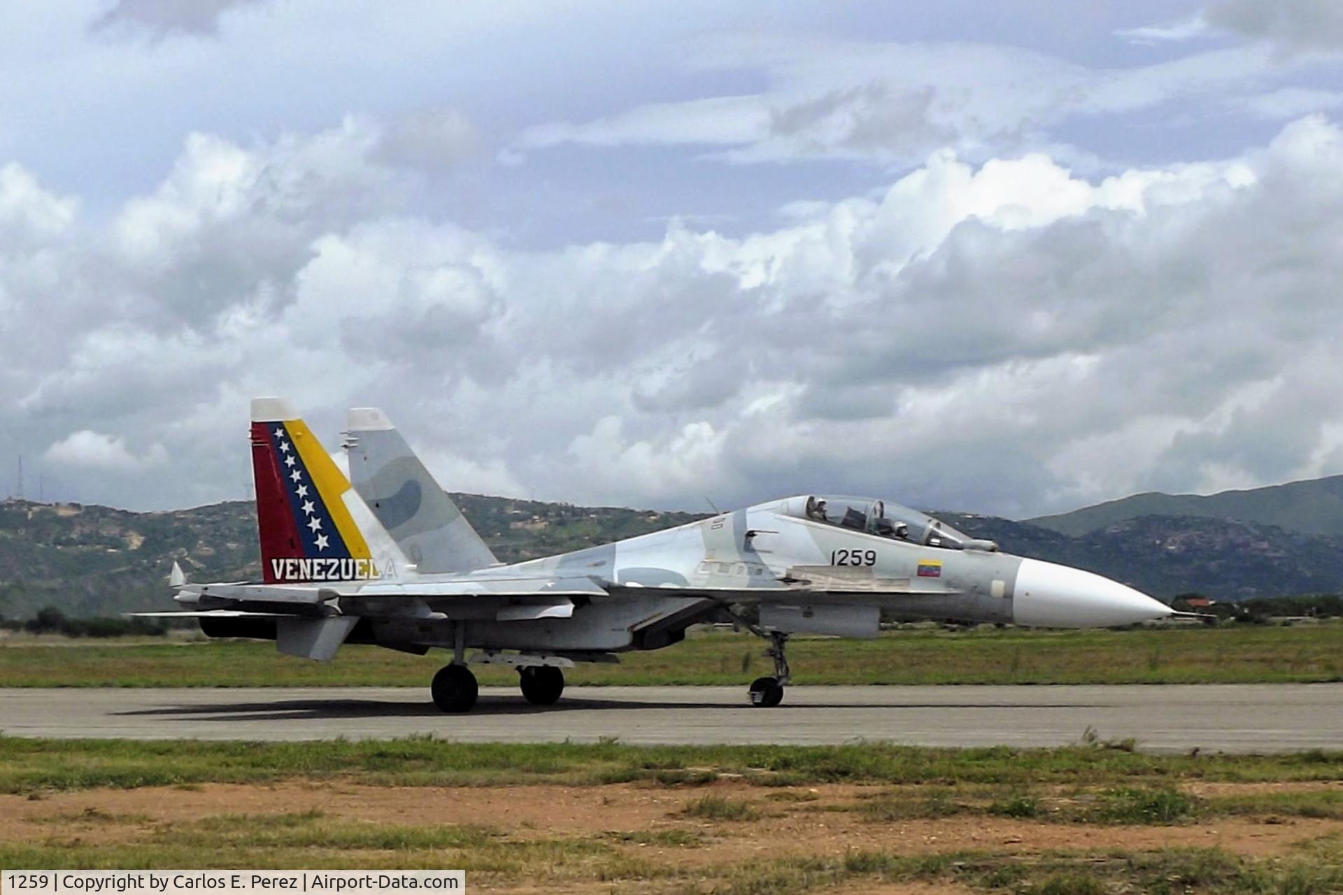 1259, Sukhoi Su-30MK2V C/N 79810386001, Sukhoi Su-30MK2V  of the Bolivarian Military Aviation at the Taxi Way of the Lieutenant Vicente Landaeta Gil de Barquisimeto Air Base.
