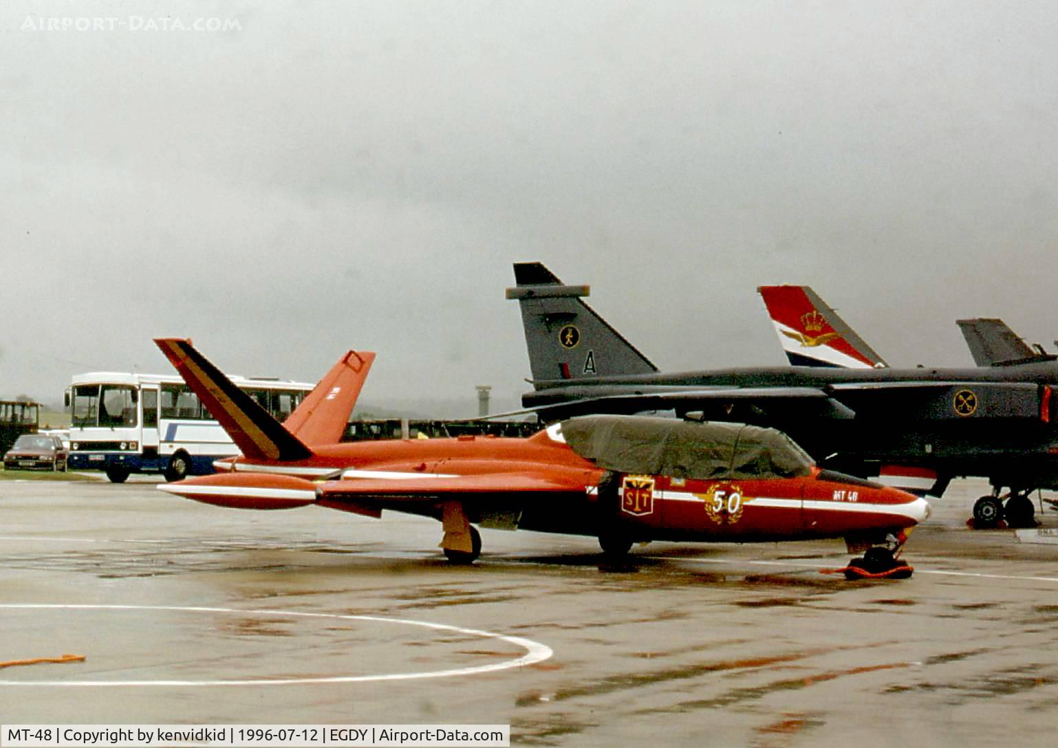 MT-48, Fouga CM-170R Magister C/N 204, At the 1996 photocall prior to the Yeovilton Air Show.