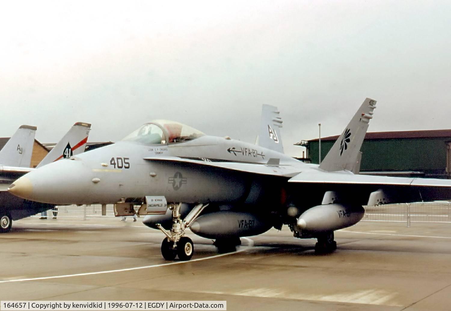 164657, 1992 McDonnell Douglas F/A-18C Hornet C/N 1084/C280, At the 1996 photocall prior to the Yeovilton Air Show.