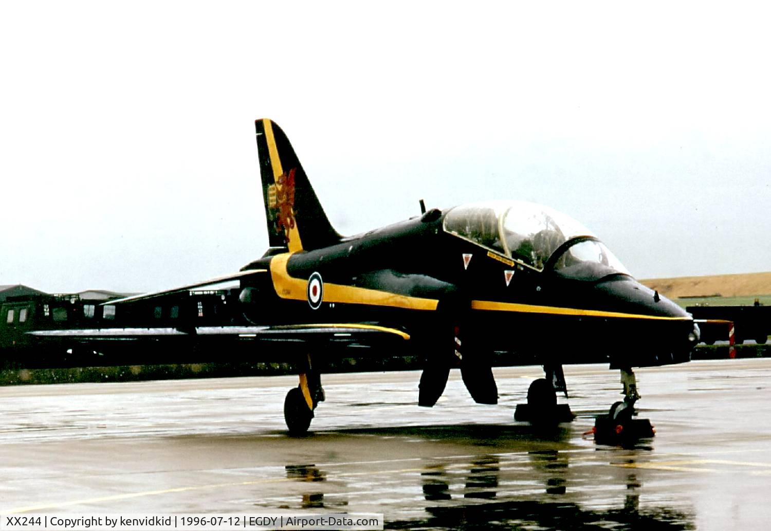 XX244, 1978 Hawker Siddeley Hawk T.1 C/N 080/312080, At the 1996 photocall prior to the Yeovilton Air Show.