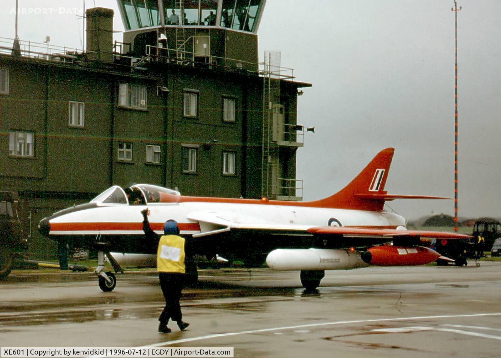 XE601, 1956 Hawker Hunter FGA.9 C/N 41H/679959, At the 1996 photocall prior to the Yeovilton Air Show.