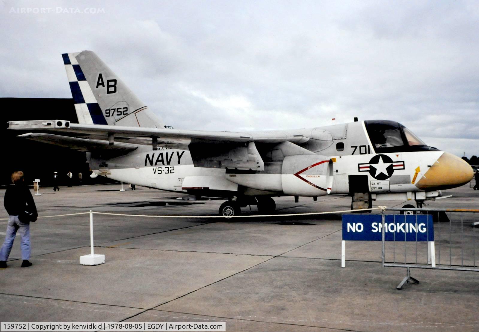 159752, Lockheed ES-3A Viking C/N 394A-3081, On Display at the 1978 Yeovilton air show.