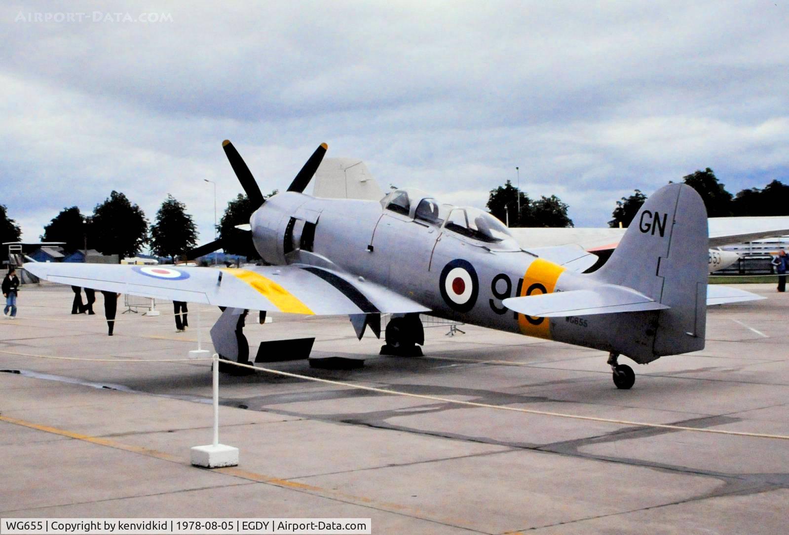WG655, 1952 Hawker Sea Fury T.20 C/N 41H/636070, On Display at the 1978 Yeovilton air show.