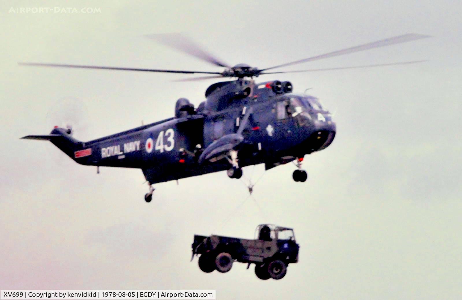 XV699, 1971 Westland Sea King HAS.2 C/N WA670, On Display at the 1978 Yeovilton air show.