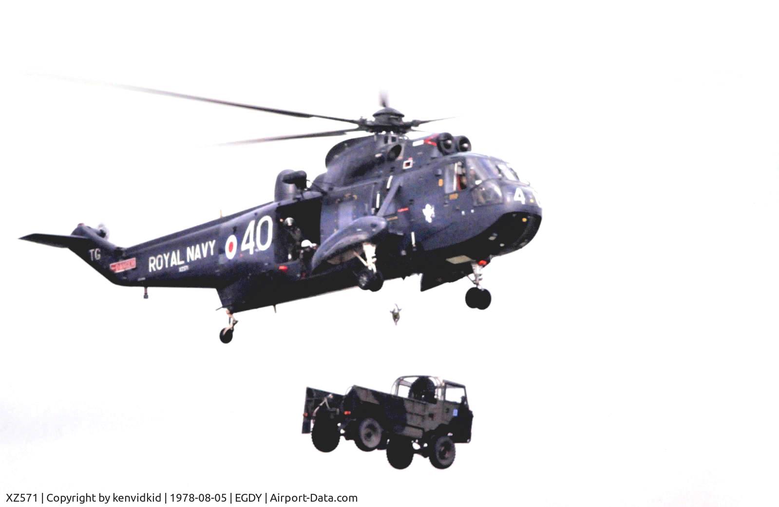 XZ571, 1976 Westland Sea King HAS.2 C/N WA839, On Display at the 1978 Yeovilton air show.