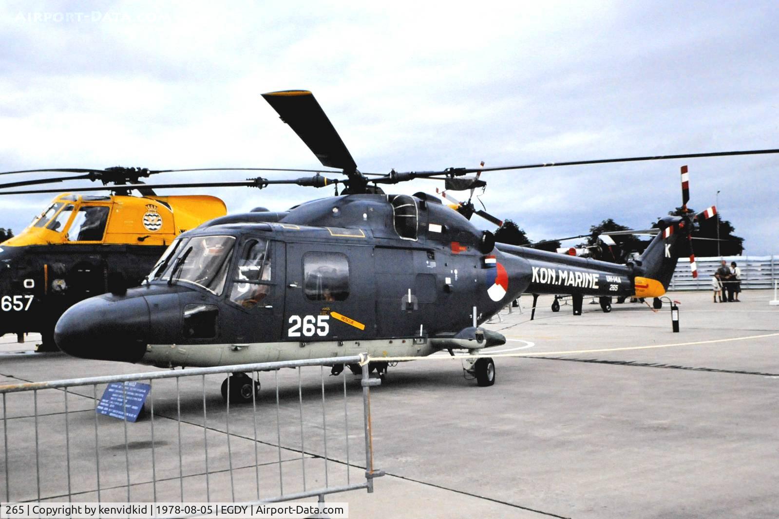 265, Westland SH-14D Lynx C/N 023, On Display at the 1978 Yeovilton air show.